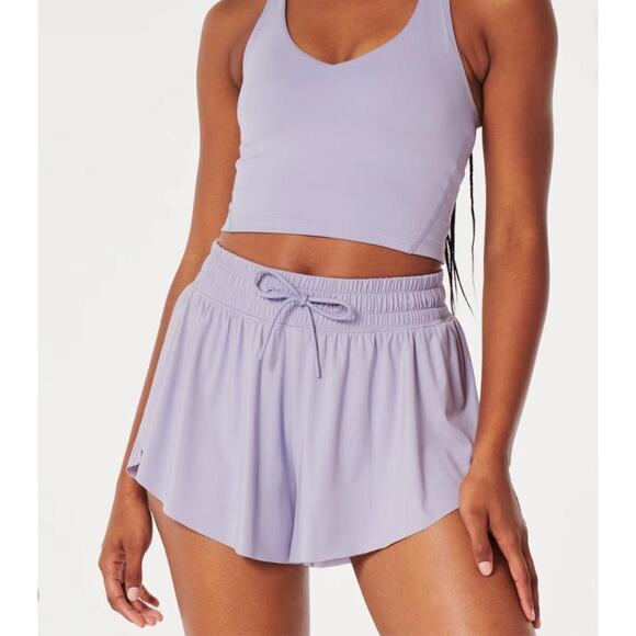 Gilly Hicks Purple Flowy Short Go Energize High-Rise Drawstring Athletic L Large - Picture 1 of 5